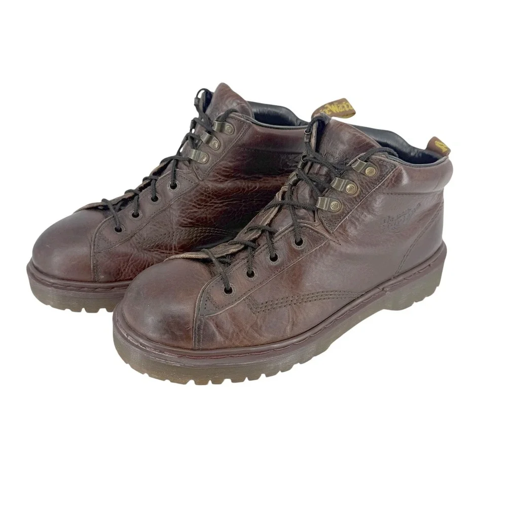 Dr. Martens VTG England 8287 Ankle Boots Lug Sole Mens UK 11 US 12 Brown Leather